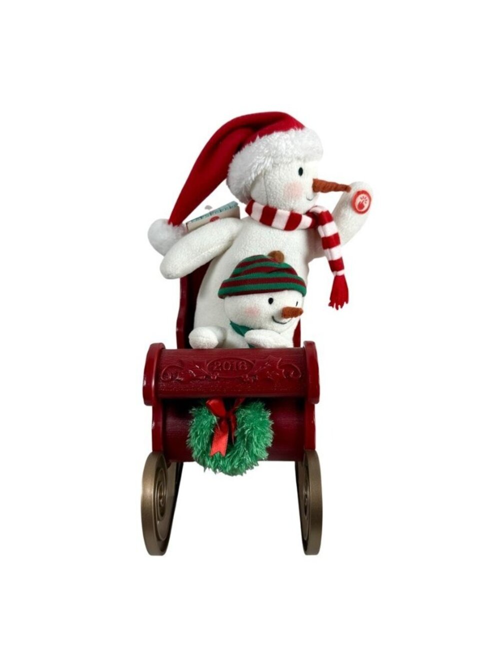 Hallmark Jingle Pals Plush Twinkling Sleigh Ride Snowman 2016 NEW - Picture 4 of 6